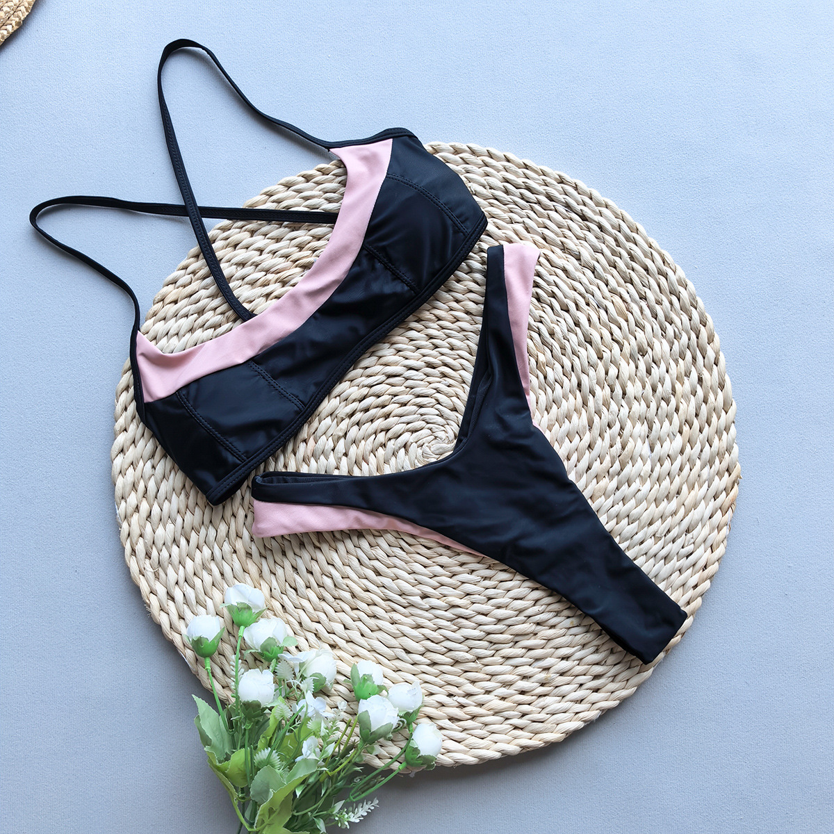 Style Bikini Set with Splicing Design for Women - Image 2