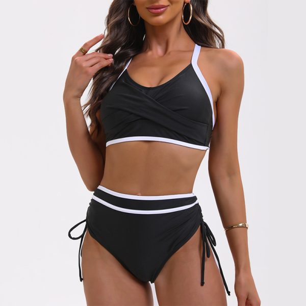 Adjustable String High Waist Sexy Two-Piece Bikini Swimsuit for Women - Image 2