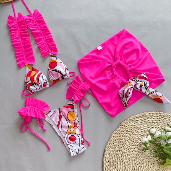 Three-Piece Bikini Sexy Swimsuit Women's Separates Swimwear - Image 6