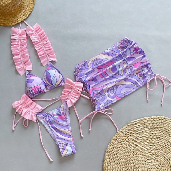 Three-Piece Bikini Sexy Swimsuit Women's Separates Swimwear