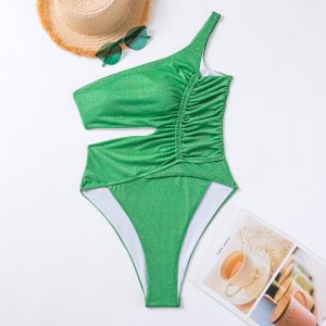 Solid Color Bikini Women's One-Piece Swimsuit