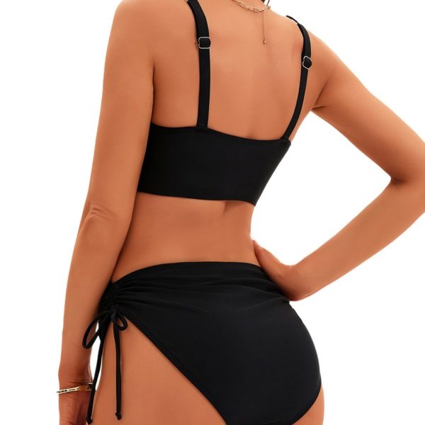 Drawstring High Waist Sexy Bikini Two-Piece Swimsuit for Women - Image 3
