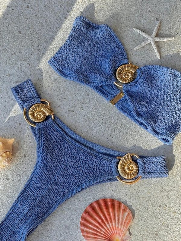 Swimwear Bikini Sexy Two-Piece Swimsuit Blue - Image 2