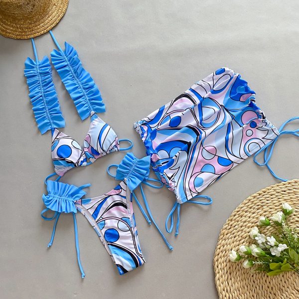 Three-Piece Bikini Sexy Swimsuit Women's Separates Swimwear - Image 3