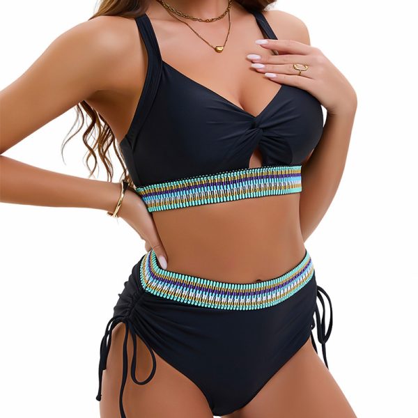 High-Waisted Adjustable String Bikini Set for Women - Image 4