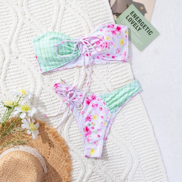 Small Floral Halter Sexy Separated Bikini Swimsuit for Women - Image 5