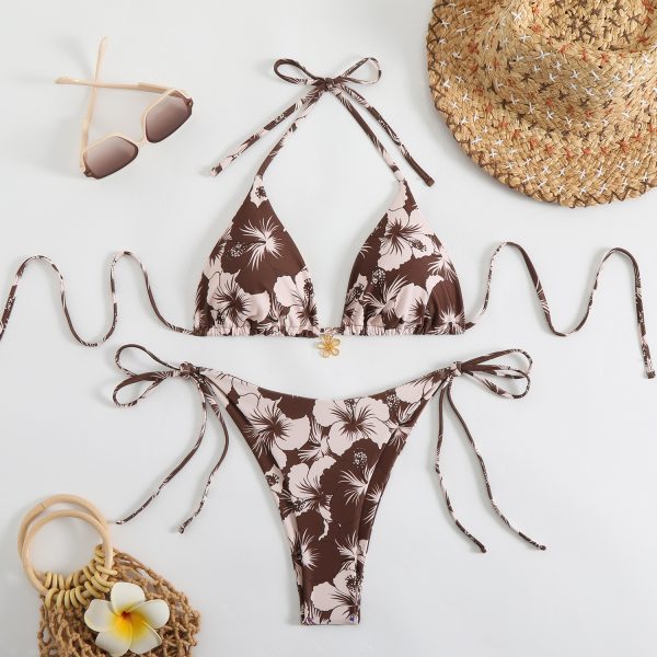 Sexy Reversible Bikini with Print and Neck Tie Women's Swimsuit - Image 3