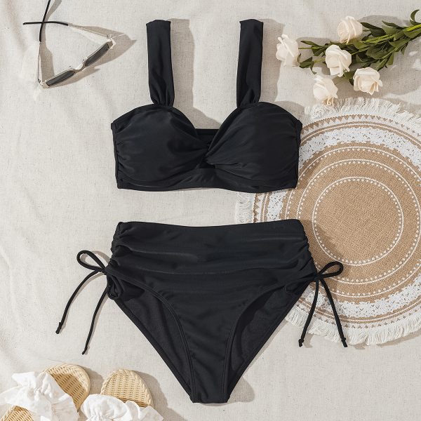 Drawstring High Waist Sexy Bikini Two-Piece Swimsuit for Women - Image 5