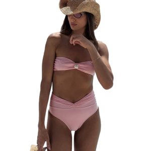 Style Bikini High Waist Solid Color Two-Piece Women's Swimsuit