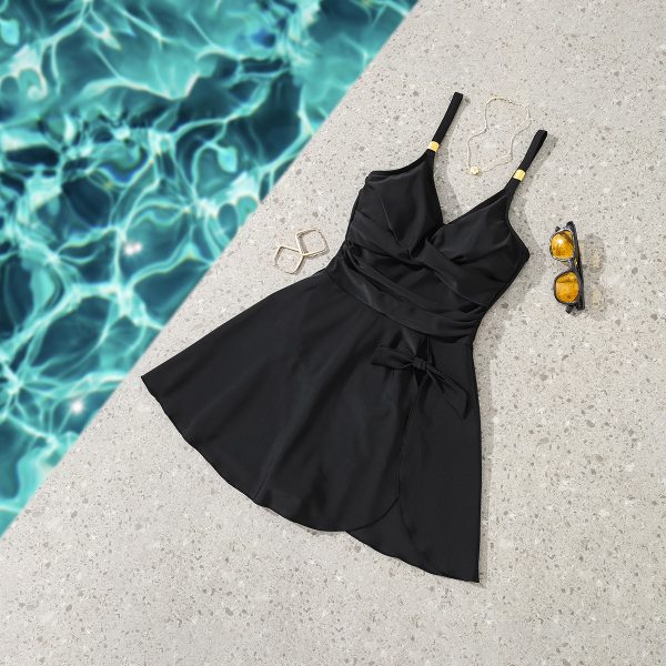V-neck Skirt Pants Jumpsuit Slimming Sexy Bikini Swimsuit for Women - Image 4