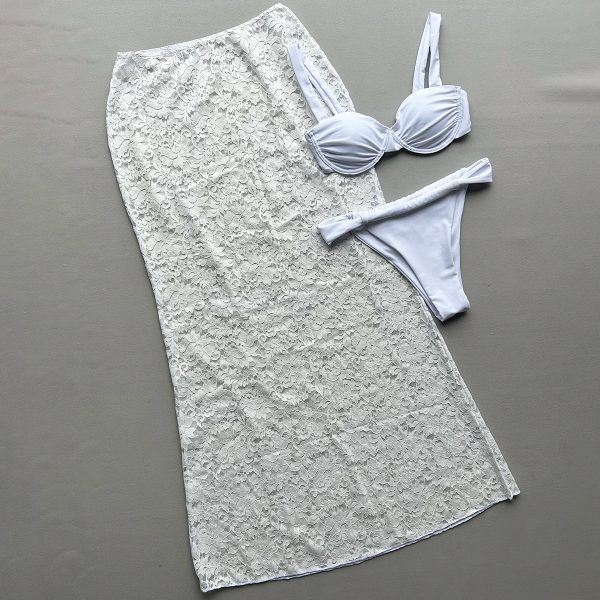 Three-Piece Bikini Set Sexy  Lace Separate Women's Swimsuit - Image 3