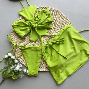 Three-Piece Bikini Set Sexy  Style Floral Separated Women's Swimsuit